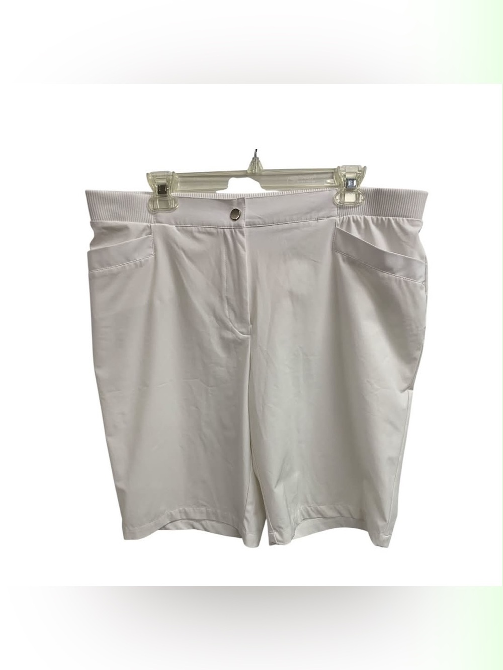 Chico's White Pull-On Bermuda Shorts Size XL